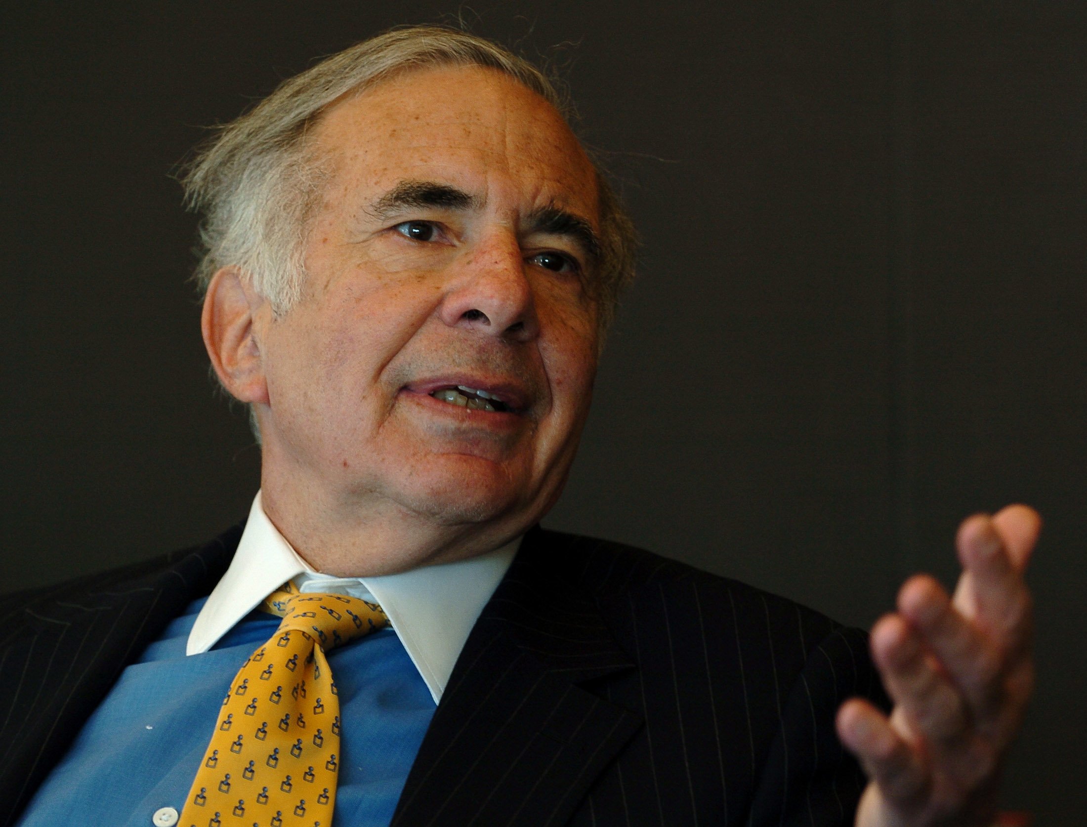 Carl Icahn, corporate takeover specialist, speaks at the Reuters Corporate Reform Summit at the Reuters North American headquarters on Times Square in New York February 18, 2004. Of the current crisis in the mutual funds industry, Icahn said: "The surprise to me is that it hasn't happened sooner." REUTERS/Henny Ray Abrams HRA - RTRD24J